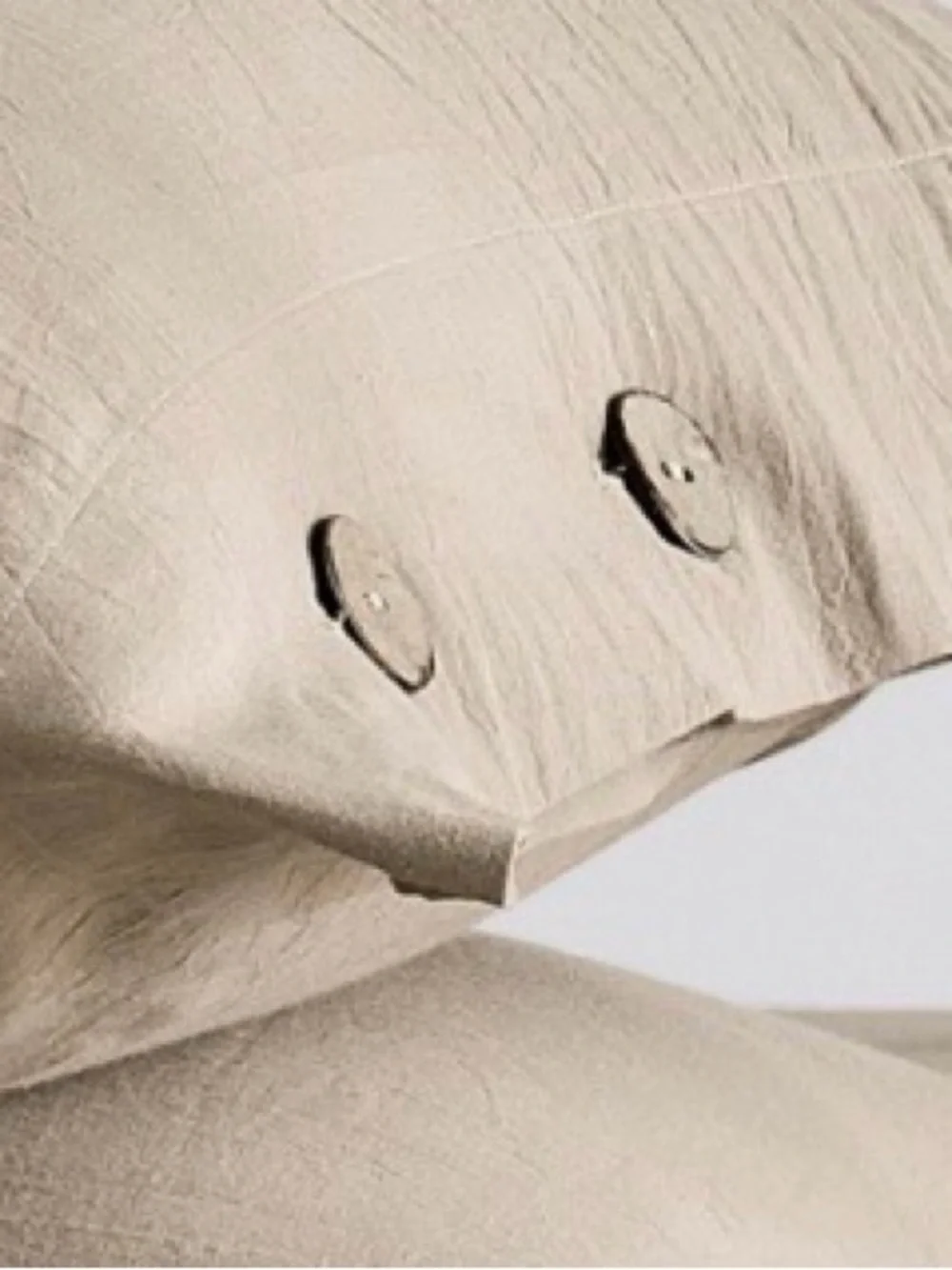 King Pillowcases with Buttons 100% Washed Cotton - Dusty Khaki